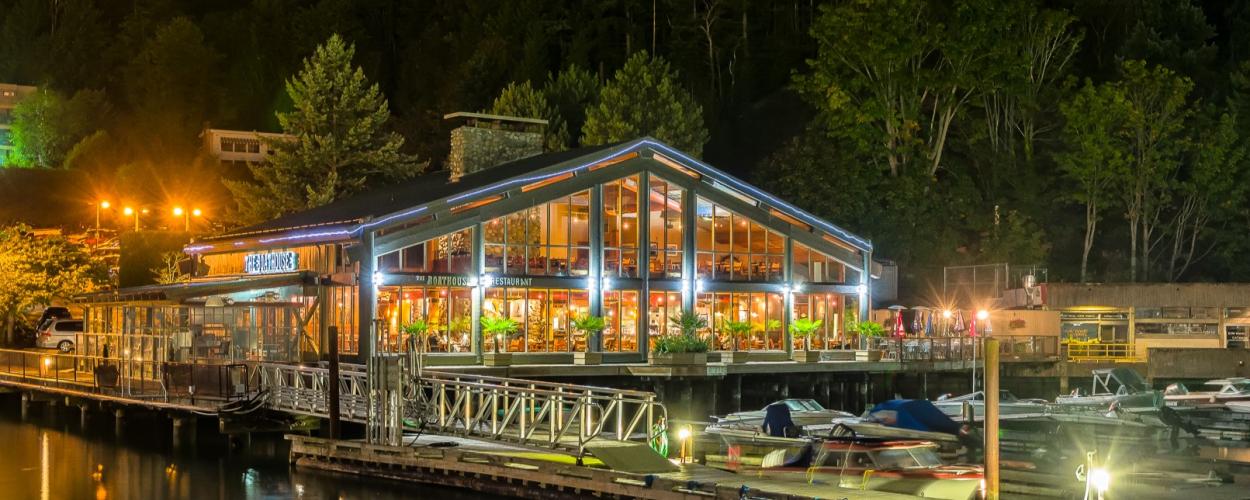 The exterior of the former Boathouse restaurant in Horseshoe Bay on the waterfront.
